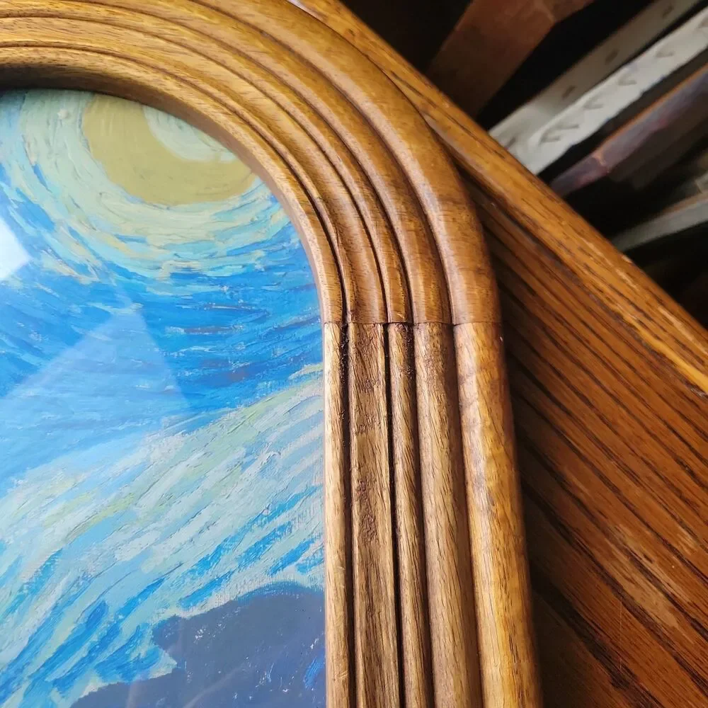 Arched Wood Picture frame Tiered Ribs 8x10 Made in India 2024 Bharata Handicraft